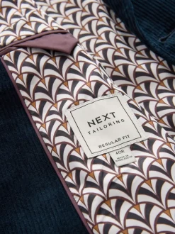 Bleu marine - Blazer en velours côtelé