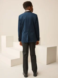 Bleu marine - Blazer en velours texturé (3-16ans)