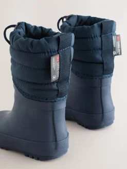 Bleu marine - Bottes de pluie à poignets matelassés