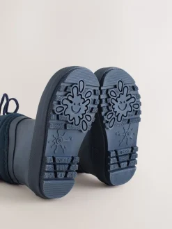 Bleu marine - Bottes de pluie à poignets matelassés