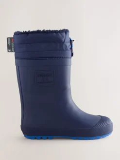 Bleu marine - Bottes en caoutchouc fourrées