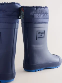 Bleu marine - Bottes en caoutchouc fourrées