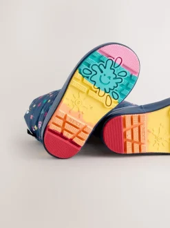 Bleu marine - Bottes en caoutchouc Thinsulate doublées à revers