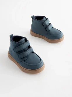 Bleu marine - Bottines avec fermeture scratch et doublure chaude