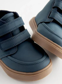 Bleu marine - Bottines avec fermeture scratch et doublure chaude