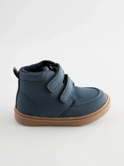 Bleu marine - Bottines avec fermeture scratch et doublure chaude