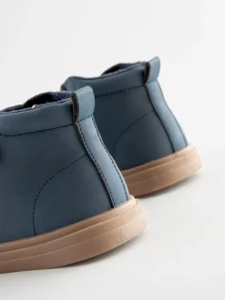 Bleu marine - Bottines avec fermeture scratch et doublure chaude
