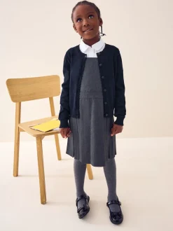 Bleu marine - Cardigan scolaire à bord festonné Cotton Rich (3-16ans)