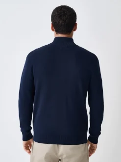 Bleu marine - Cardigan zippé N.premium coupe classique 100% coton haut de gamme
