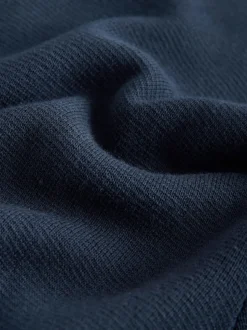 Bleu marine - Cardigan zippé N.premium coupe classique 100% coton haut de gamme