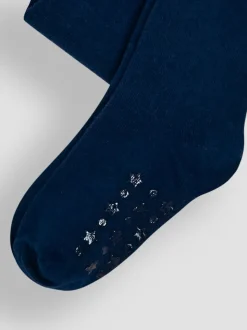 Bleu marine - Collant JoJo Maman Bébé uni en coton riche