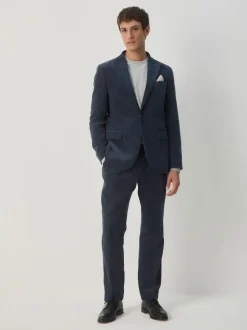 Bleu marine - Coupe ajustée Corduroy Costume Veste