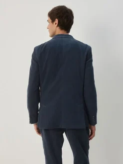 Bleu marine - Coupe ajustée Corduroy Costume Veste