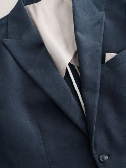 Bleu marine - Coupe ajustée Corduroy Costume Veste