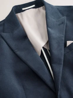 Bleu marine - Coupe ajustée Corduroy Costume Veste