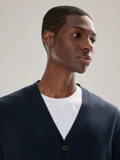 Bleu marine - Coupe classique Cotton Rich Cardigan