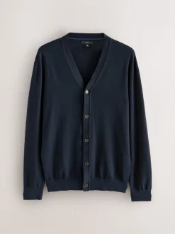 Bleu marine - Coupe classique Cotton Rich Cardigan