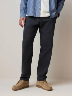Bleu marine - Coupe fuselée régulière - Pantalon chino stretch