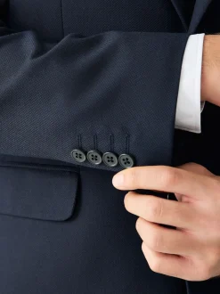 Bleu marine - Coupe sur mesure - Veste de costume texturée