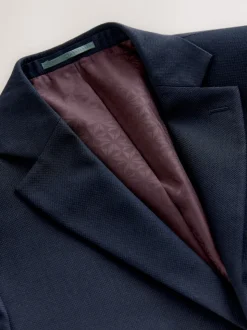 Bleu marine - Coupe sur mesure - Veste de costume texturée