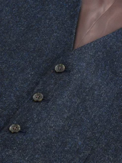 Bleu marine - Gilet de costume Signature Abraham Moon 100% laine britannique Donegal