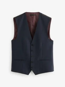 Bleu marine - Gilet de costume texturé