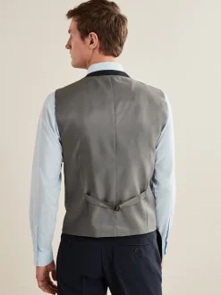 Bleu marine - Gilet de costume essentiel à coupe régulière