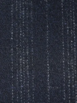 Bleu marine - Gilet de costume rayé en laine mélangée