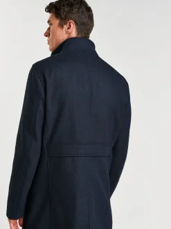 Bleu marine - Gilet en laine à chevrons Manteau matelassé