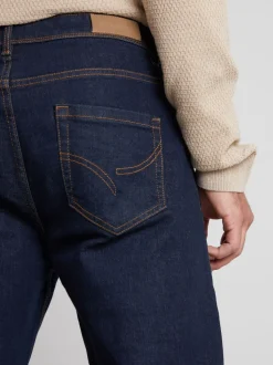 Bleu marine - Jean droit Threadbare stretch