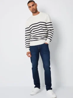 Bleu marine - Jean Threadbare slim stretch