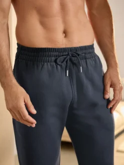 Bleu marine - Jogging ouvert lourd à dos brosse