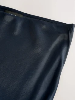 Bleu marine - Jupe Midi Satin