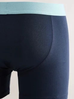 Bleu marine - Lot de 5 - Boxer en coton riche