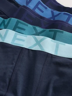 Bleu marine - Lot de 5 - Boxer en coton riche