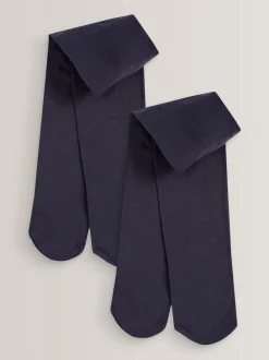 Bleu marine - Lot de 2 collants School 80 deniers