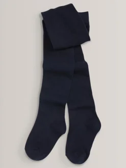 Bleu marine - Lot de 3 de collants pour l'école en coton riche