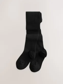 Bleu marine - Lot de 5 de collants pour l'école en coton riche