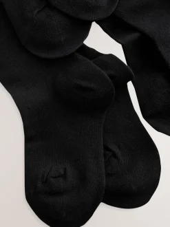 Bleu marine - Lot de 5 de collants pour l'école en coton riche