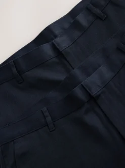 Bleu marine - Lot de 2 pantalons intelligents unis sur le devant