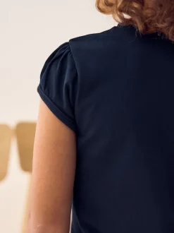 Bleu marine - Lot de 2 t-shirts à manches bouffantes (3-16ans)