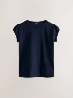 Bleu marine - Lot de 2 t-shirts à manches bouffantes (3-16ans)