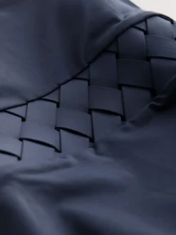 Bleu marine - Maillot de bain Col montant Lattice Tummy Control