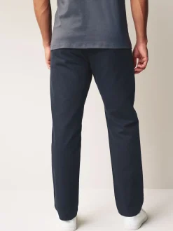 Bleu marine - Pantalon chino droit 100% coton