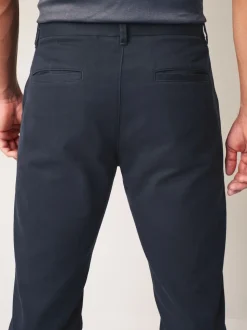 Bleu marine - Pantalon chino droit 100% coton