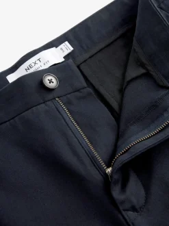 Bleu marine - Pantalon chino droit 100% coton