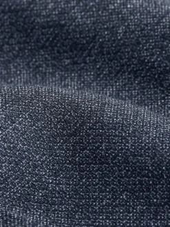 Bleu marine - Pantalon Signature Smart en laine italienne texturée avec pattes d'ajustement sur les côtés