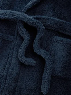 Bleu marine - Peignoir imitation peau de mouton