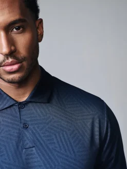 Bleu marine - Polos de golf Active Jacquard