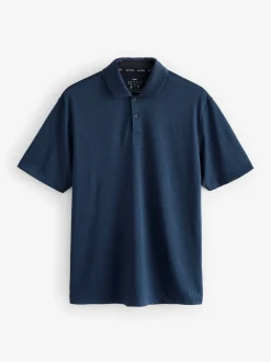 Bleu marine - Polos de golf Active Jacquard